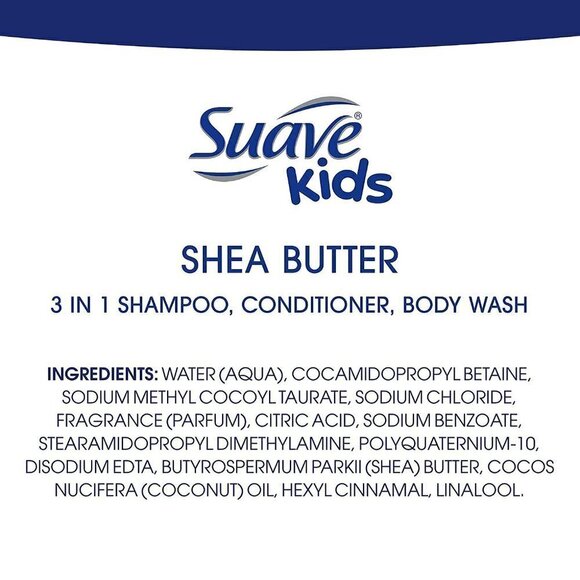 Suave Kids 100% Natural Shea Butter 3-in-1 Shampoo, Conditioner + Body Wash New - Picture 6 of 7